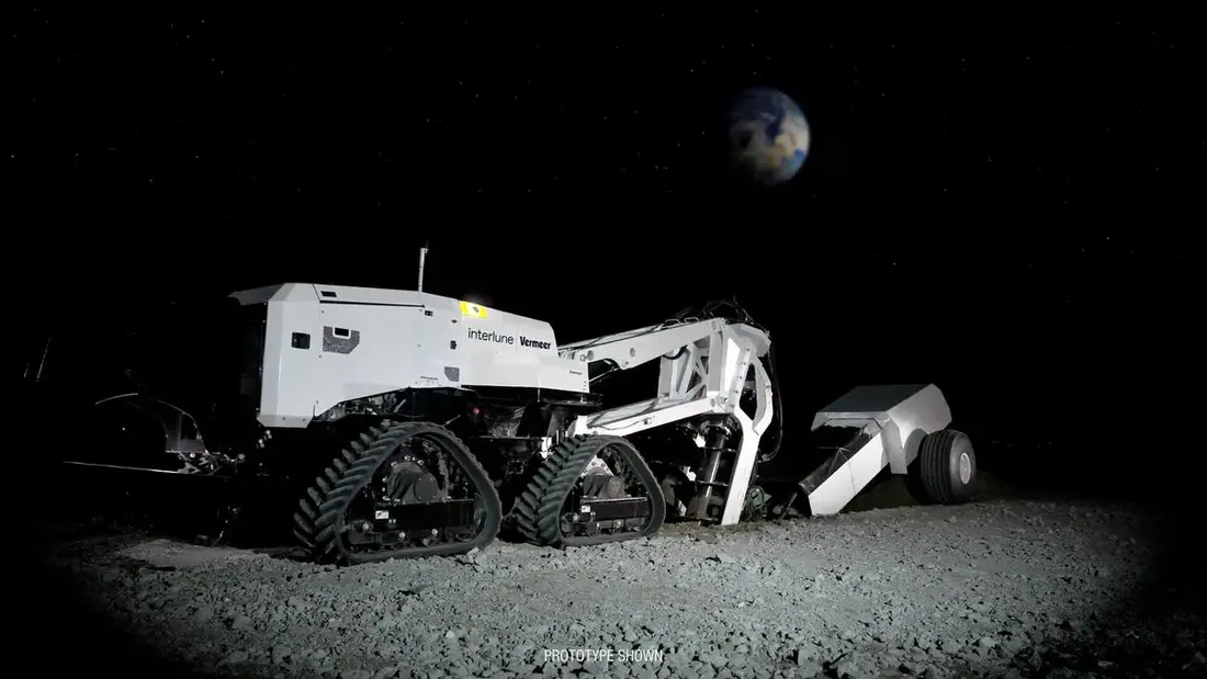 حفار نمونهساز قمری Interlune بر روی ماه