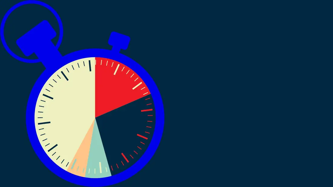 تصویر ساعت‌متوقف با نمودارهای شبیه دایره