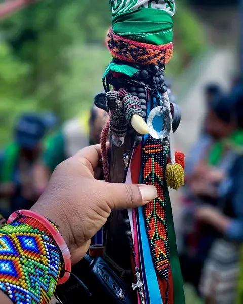 جوآن خاویر جوجوا: نگهبانان بومی مسلح‌نشده‌اند، اما یک عصای نمادین برای نشان دادن اقتدار خود حمل می‌کنند (منبع: جوآن خاویر جوجوا)