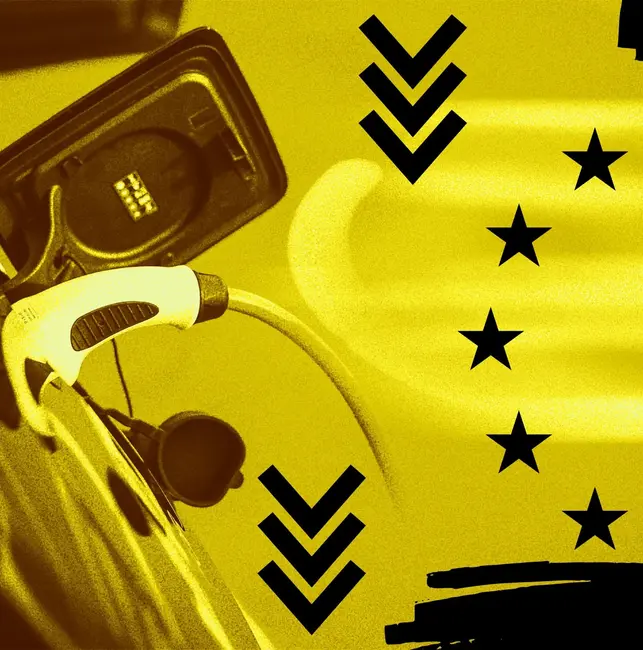 نمودار کاهش وسایل نقلیه الکتریکی در اروپا