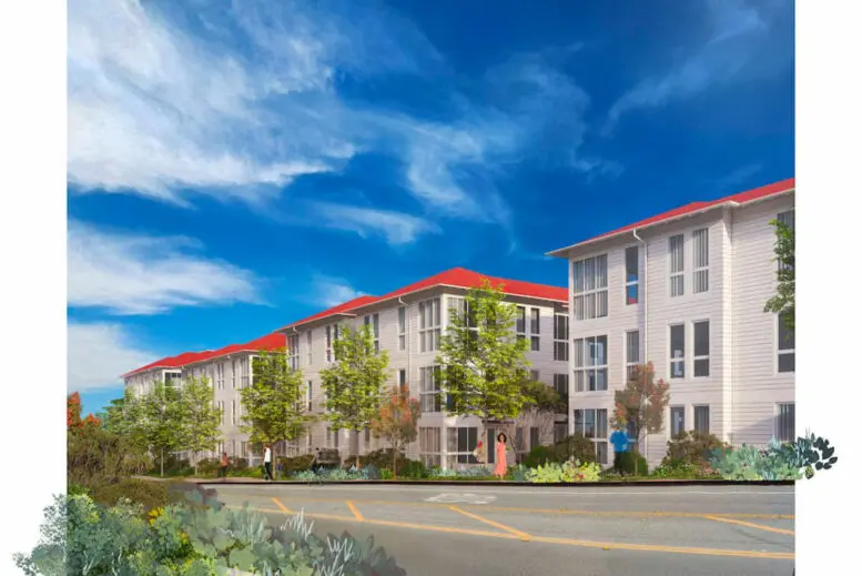 نمای پروژه مسکونی لترمن از دید عابر پیاده، رندر از شرکت معماران دیوید بیکر