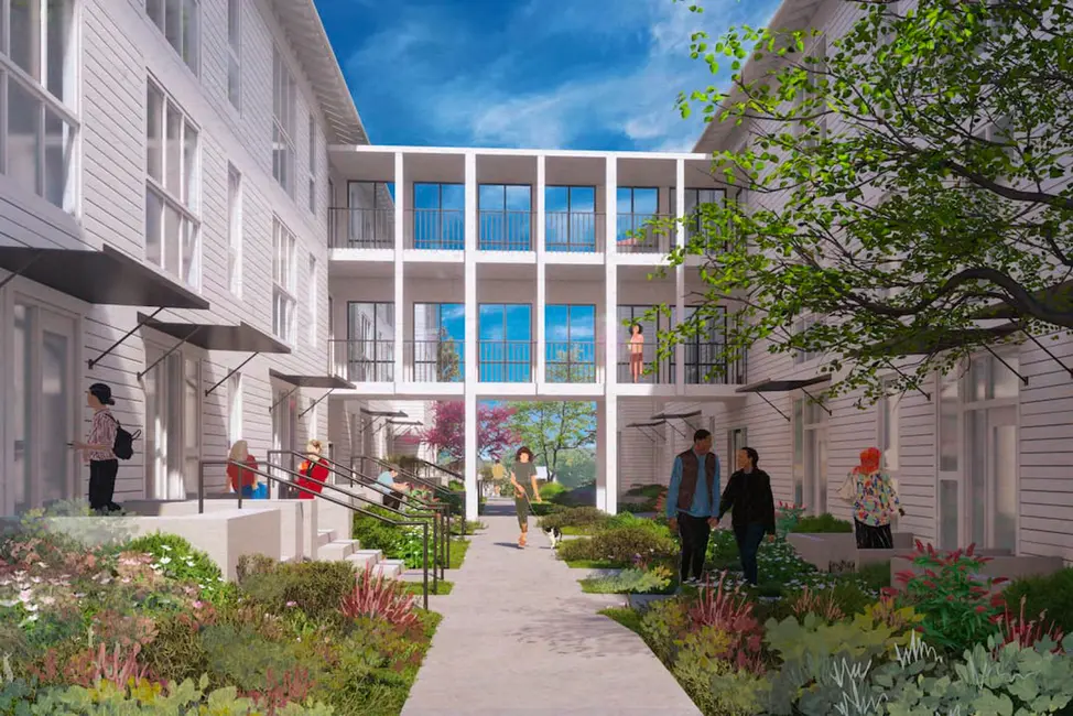 پل عابر پیاده پروژه مسکونی لترمن، رندر از شرکت معماران دیوید بیکر