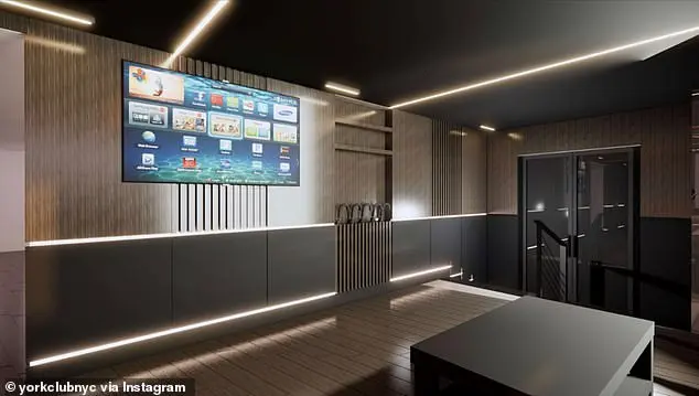 یک رندر نشاندهنده برنامههای مالکین برای دکوراسیون کلاسیک و سیاهرنگ داخل باشگاه